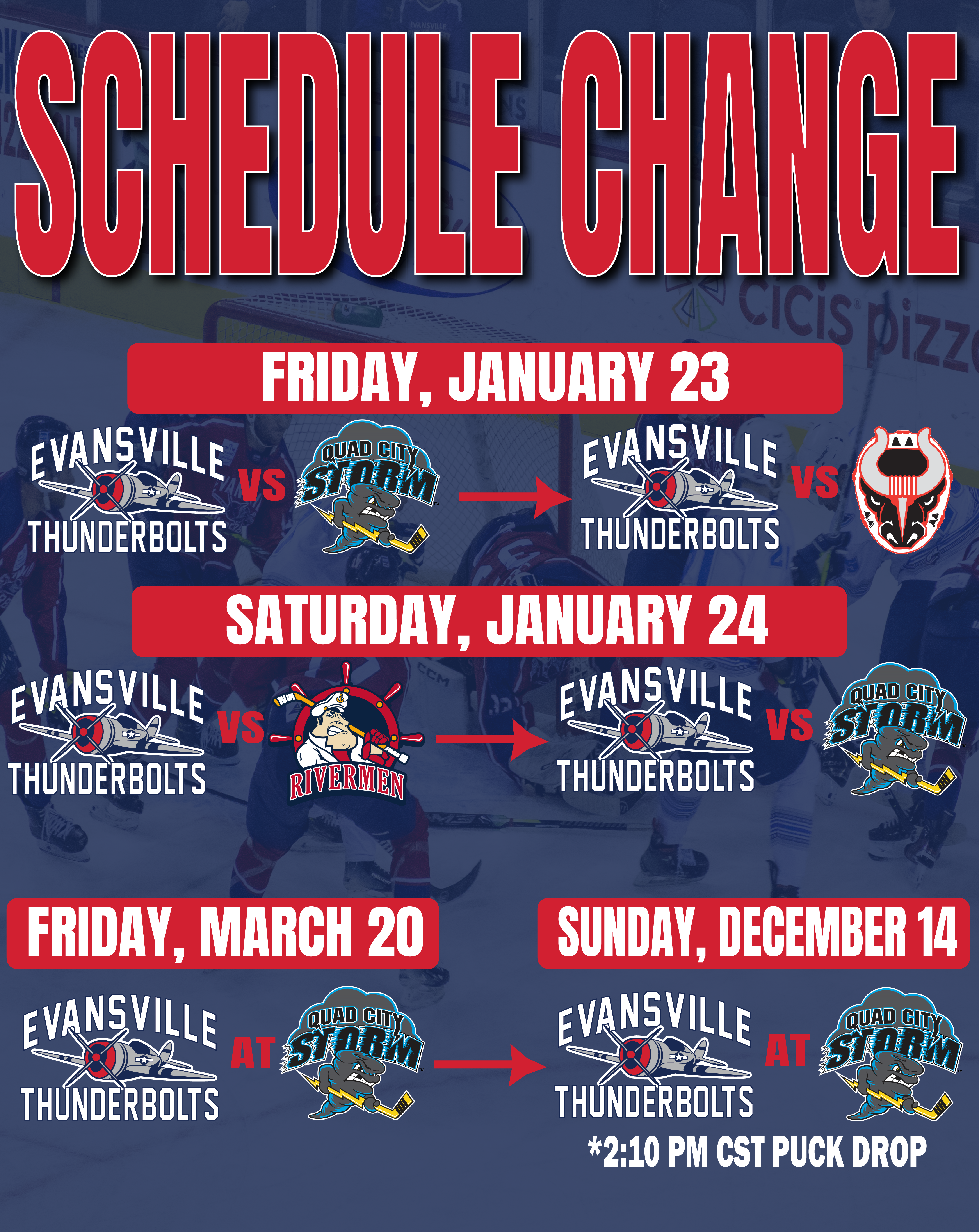 Evansville's Pro Hockey Team Evansville Thunderbolts Thunderbolts